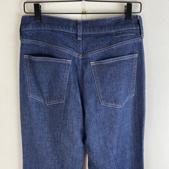 J.Crew High Rise Flare Jeans Button Fly Size 28 Dark Blue - Picture 10 of 16